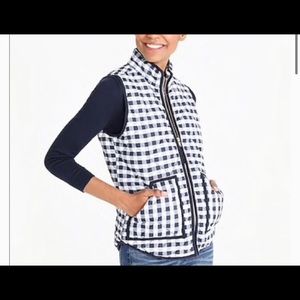 Jcrew Navy and White Gingham Vest
